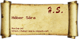 Héber Sára névjegykártya